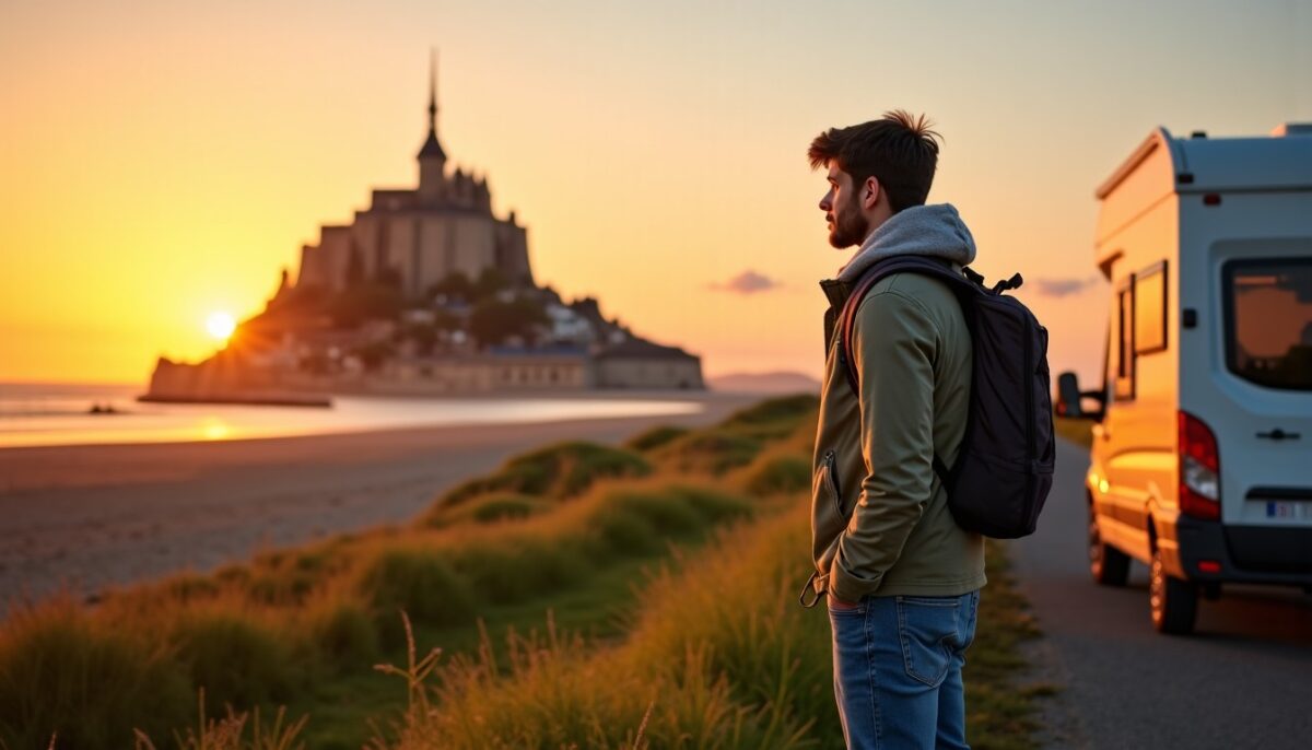 Évasion au Mont Saint-Michel : Léo explore la magie du site en camping-car